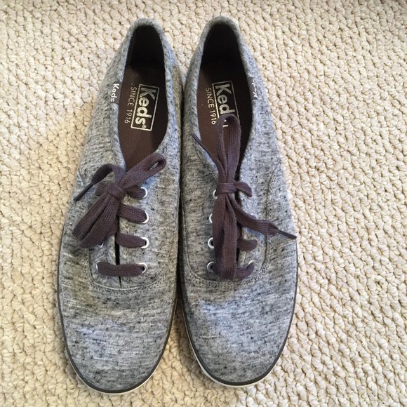 Keds Shoes - KEDS heathered grey lace-up sneakers women's 8